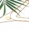 Women's Fashionable Alloy Necklace with Double Round Pendant