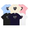 Comme Des Garcons Heart Print T-Shirt Men Women Loose Fit Short Sleeve Tee Casual Top