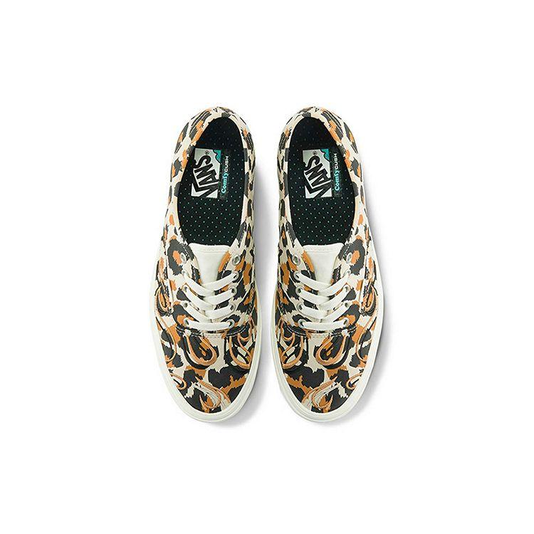 Vans Authentic Comfycush Canvas Leopard Print Low Top Skate Shoes Unisex Sneaker Black Yellow VN0A3WM747B