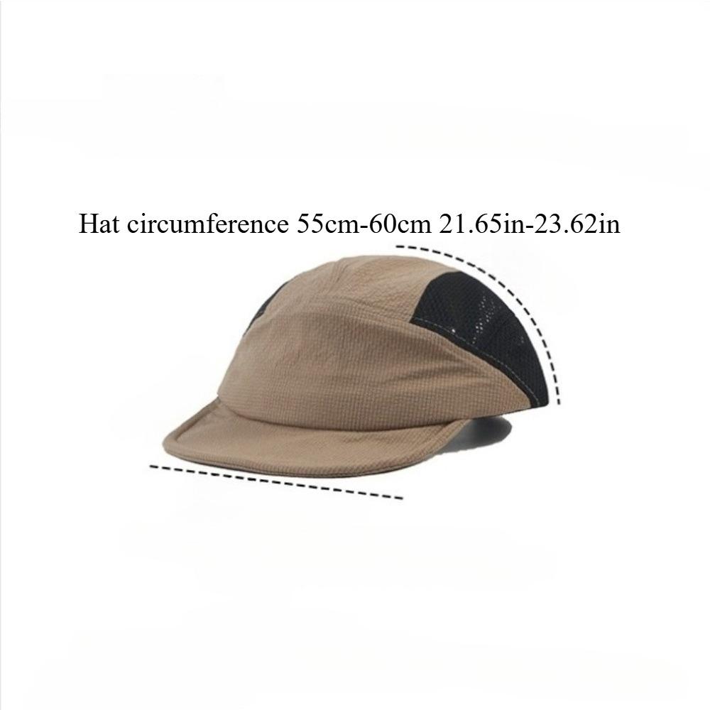 Unisex Baseballkappe mit kurzem Schirm, schnelltrocknend, halbe Netzstruktur, atmungsaktiv, für Outdoor-Camping, mit verstellbarem Riemen