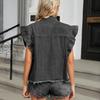 Women's Fashion Casual Solid Color Print Summer Spring Short Sleeve POLO Neck Jackets & Coats