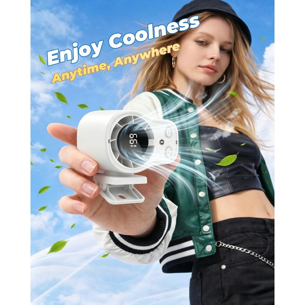 Car Fan Ac That Blow Cold Air Portable Conditioner Clip on Unit Personal USB Rechargeable Mini Small Cooling Cooler with LED Display