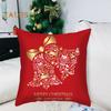45x45CM Christmas Square Pillow Case Red Elk Snowflake Bell Stocking Star Zipper Reusable Sofa Bedroom Decoration Pillow Cushion Cover Party Supplies