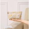 Embroidered Ramie Cotton & Linen Cosmetic Bag - Portable Canvas Storage for Lipstick and Skincare