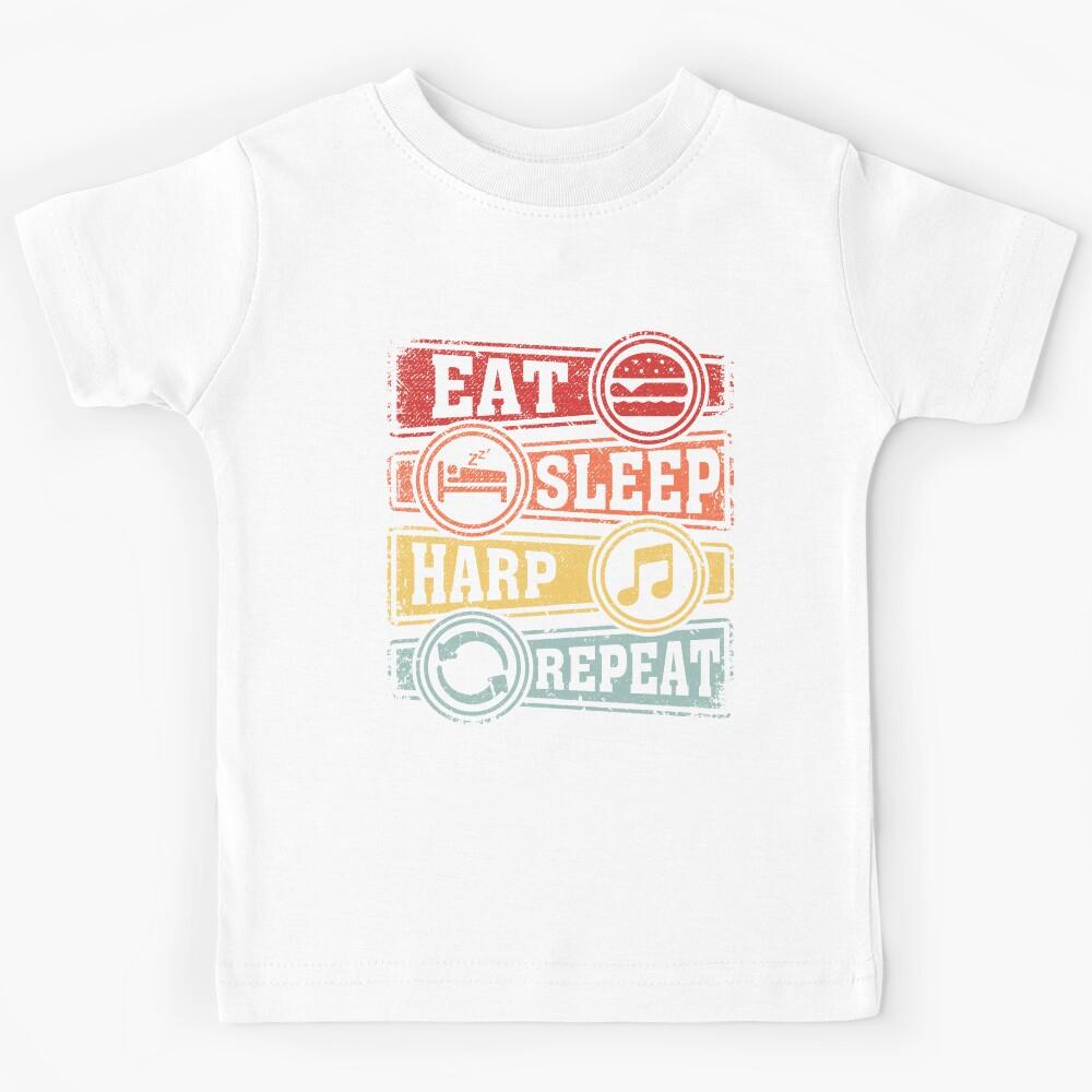 Eat Sleep Harp Repeat Kids T-Shirt 170
