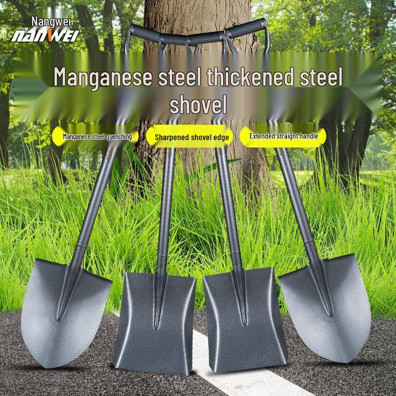 

Heavy-Duty Iron Shovel: Outdoor Gardening and Planting Tool for Digging, Tree Planting, and Vegetable Gardening. 0.68m Wooden Handle Manganese Steel Pointed Shovel