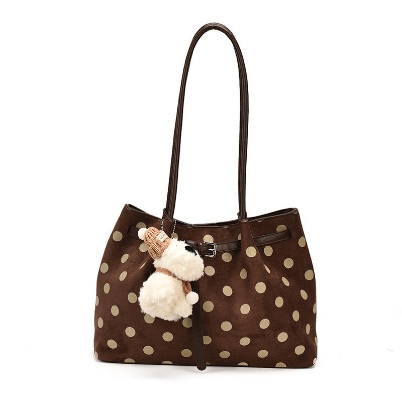 Borsa Tote a Pois Stile Coreano: Borsa Versatile Autunno 2026 da Donna, Portatile, a Spalla e a Tracolla per un Pendolarismo alla Moda