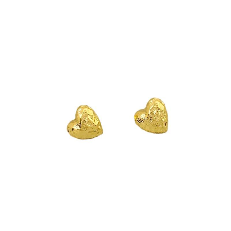Fashion Light Luxury Women'S Earrings, High-End Copper-Plated Real Gold Love Studs.