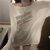 Loose T-shirts for Women Letter Pattern Simple Design Korean Style Summer Clothing Thin All-match Young Students Tops New Trendy