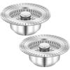 2Pcs Kitchen Sink Drain Strainer Pop Up Stopper Stainless Steel Washbasin Anti-Clogging Hair Food Catcher Basket Filter Plug