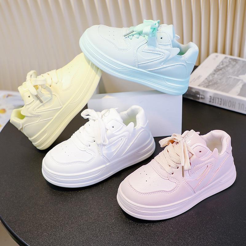 Niche 2025 Trendy Women's Thick-Soled White Skate Shoes - Versatile Casual for Spring & Autumn