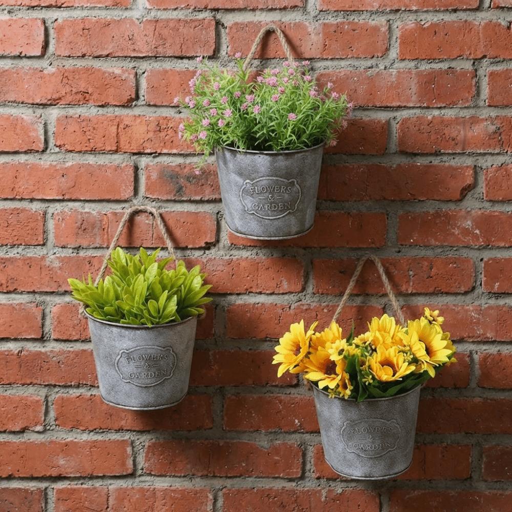 Semicircle Wall Mounted Planter Country Style Wall Flower Holder Flower Vase  Succulent Plant