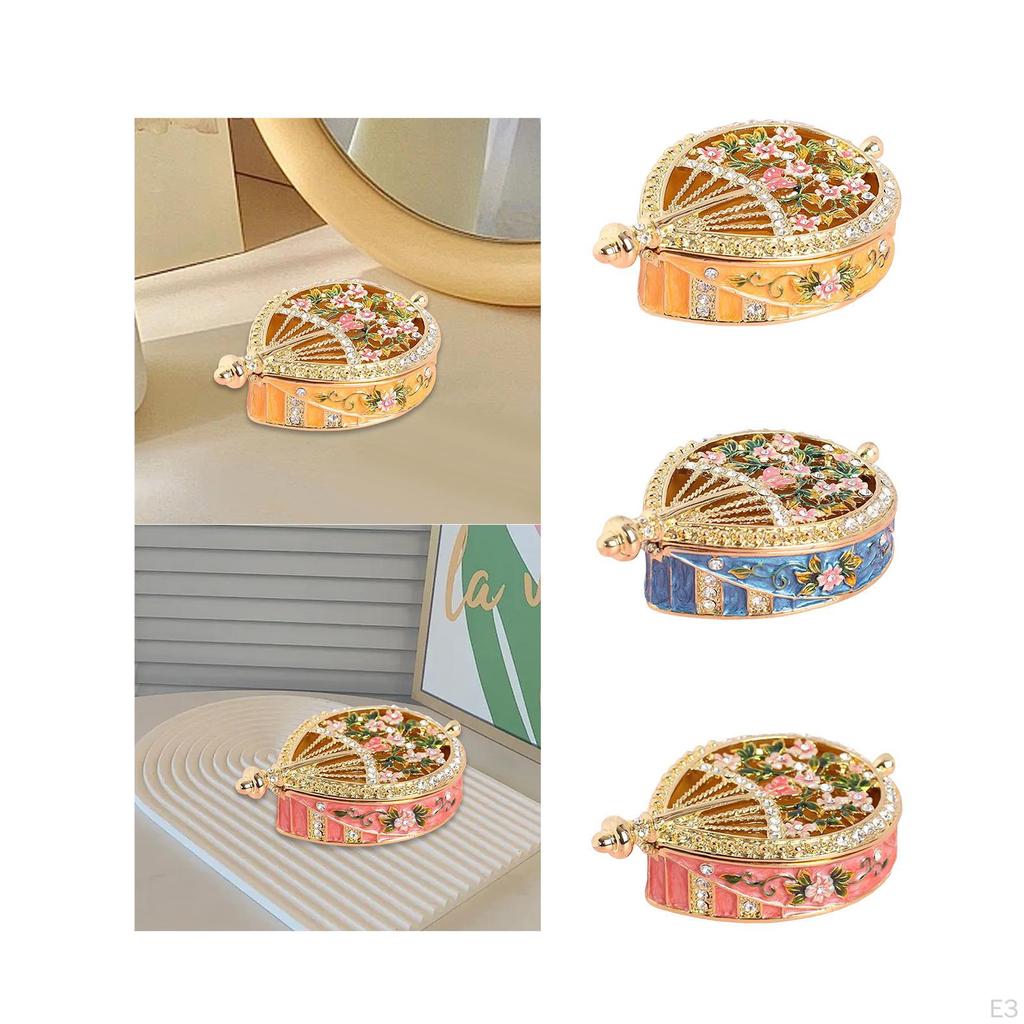 Emaille Jewelry Box Dressing Table Case Ring Organizer for Chest of