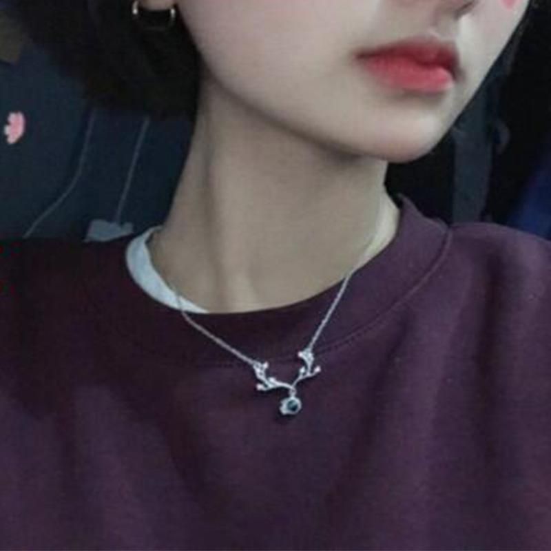 Collier S925 Argent Sterling Un Cerf a Votre Projection 100 Langues Je T'aime Chaîne Clavicule