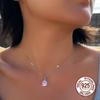 925 Sterling Silver Rose Flower Cut Pendant Necklace with Rhodium Plating Yellow Purple Pink CZ for Women's Romantic Party Wear
