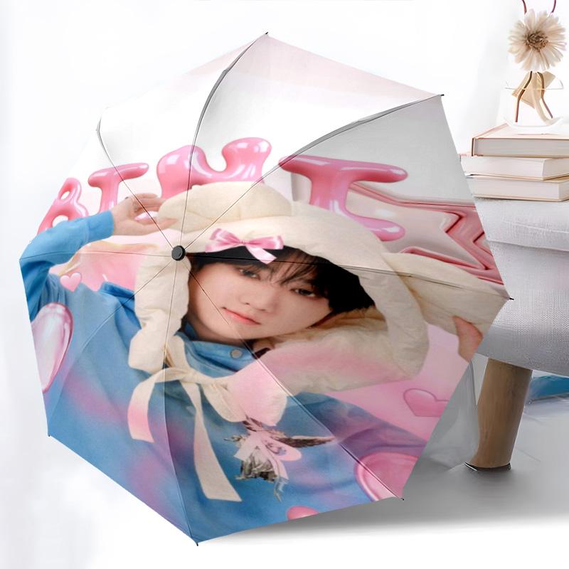 Harmony Diversity: Through Style Folding Umbrella Portable 8 Paraphenoid Bones Outdoor Three Folds Travel