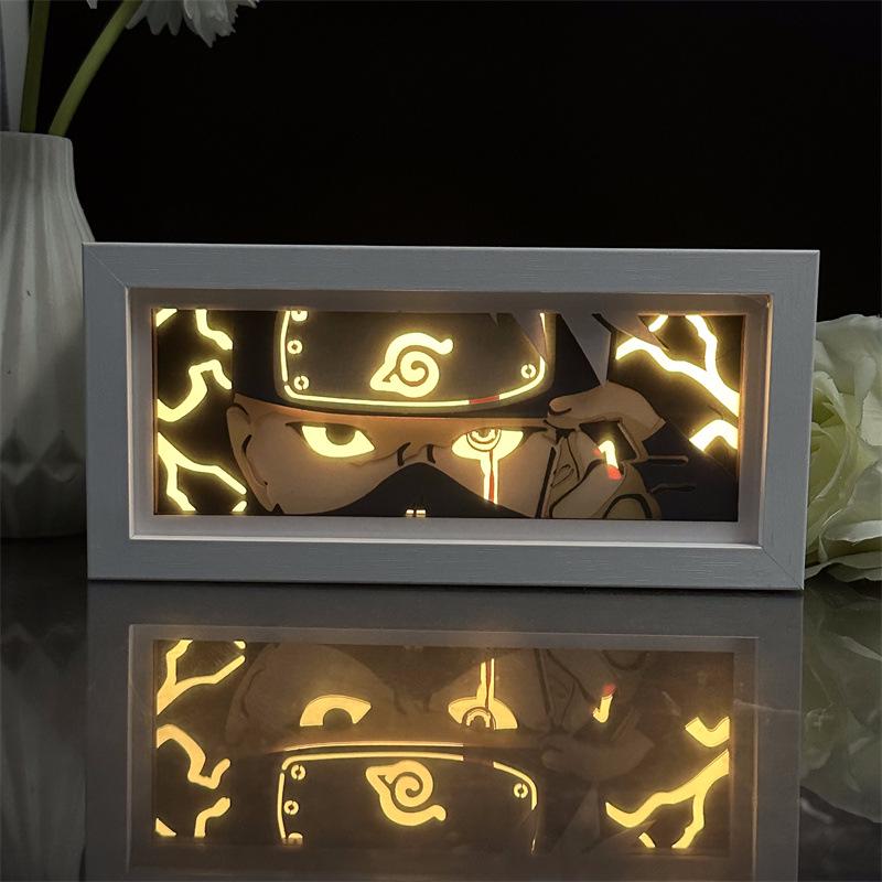 Naruto Anime Paper Carving Lamp: Desktop Ornament & Photo Frame Figurine