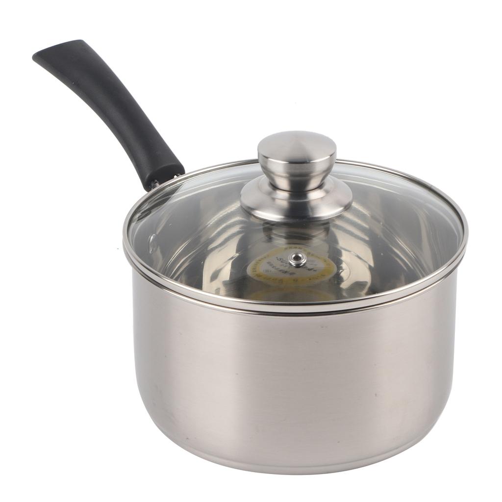 18cm Soup Pot 304 Stainless Steel Single Handle Food Supplement Saucepan Cooking Supplies