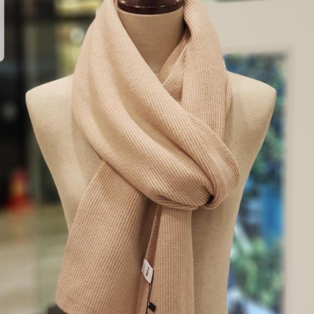 Knitted Solid Wool Blend Muffler E19F1NM101