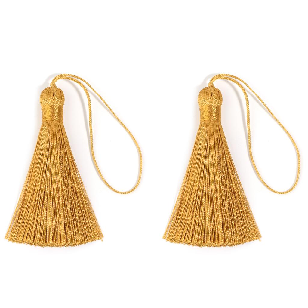 6pcs 82mm Silk Tassel Fringe Hanging Rope Long Line Tassel For Jewelry Making DIY Crafts Clothing Earring Key Chain Decoration