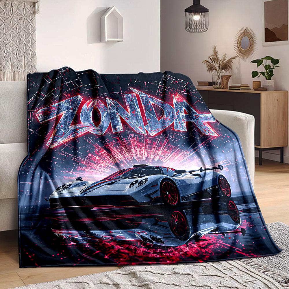 1pc Pagani Zonda, Luxury Sports Car Blanket Soft All Season Throw with Vibrant Design, Perfect for Home, Travel, and Gifts, Ideal for Naps and Camping