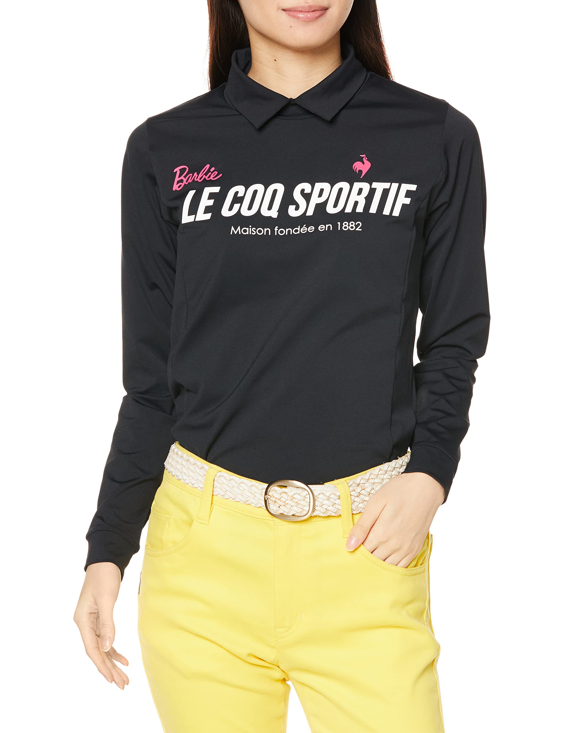 

Футболка Coq Sportif High ECO для гольфа BK00, эквивалент японскому размеру L [Le Golf] С длинным рукавом [коллаборация с BARBIE] воротник, влагоотводящая, быстросохнущая,