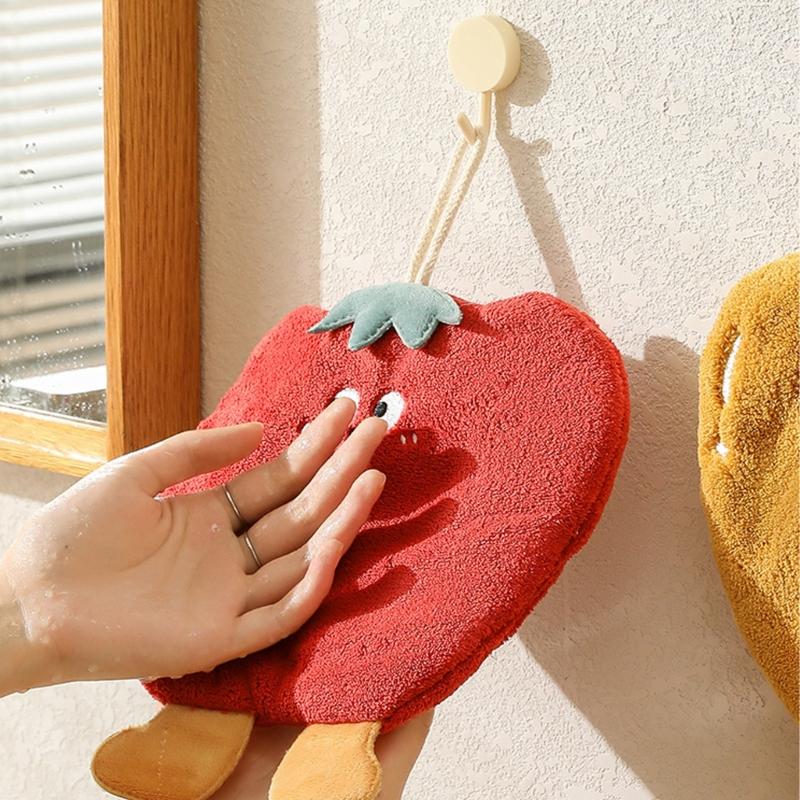 Quickly dry Absorbent Hand Towel Thickened Fleece Component Soft Contact Hanging Loop For Home Use