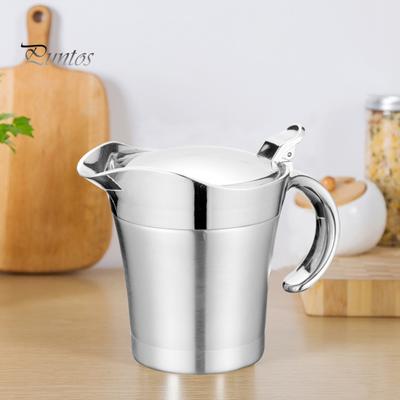 400/800 ml Sauciere, Soßentopf aus Edelstahl mit Klappdeckel, doppelwandig isoliert, Soßenkrug, Milchkännchen, Spender für Soße, Sirup, Sahne