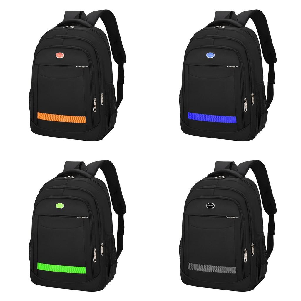 Breathable Neutral Striped Backpack Travel Casual Student Schoolbag Durable