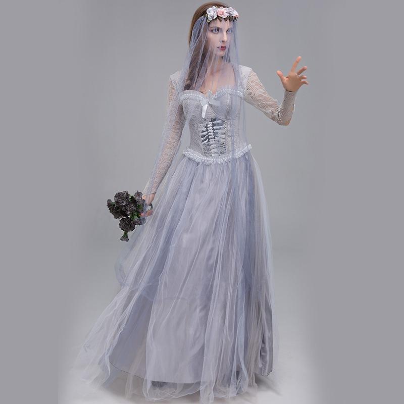 New Halloween costumes scary ghost bride dress ghost zombie costume masquerade costume