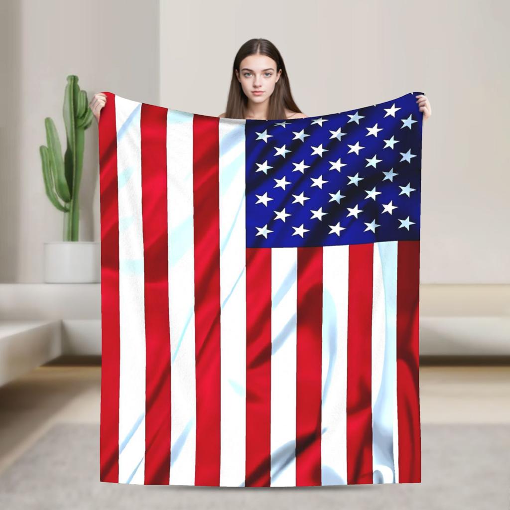 American Flag Blankets Quality Warm Throw Blanket Spring Airplane Travel Couch Chair Street Trend Bedspread