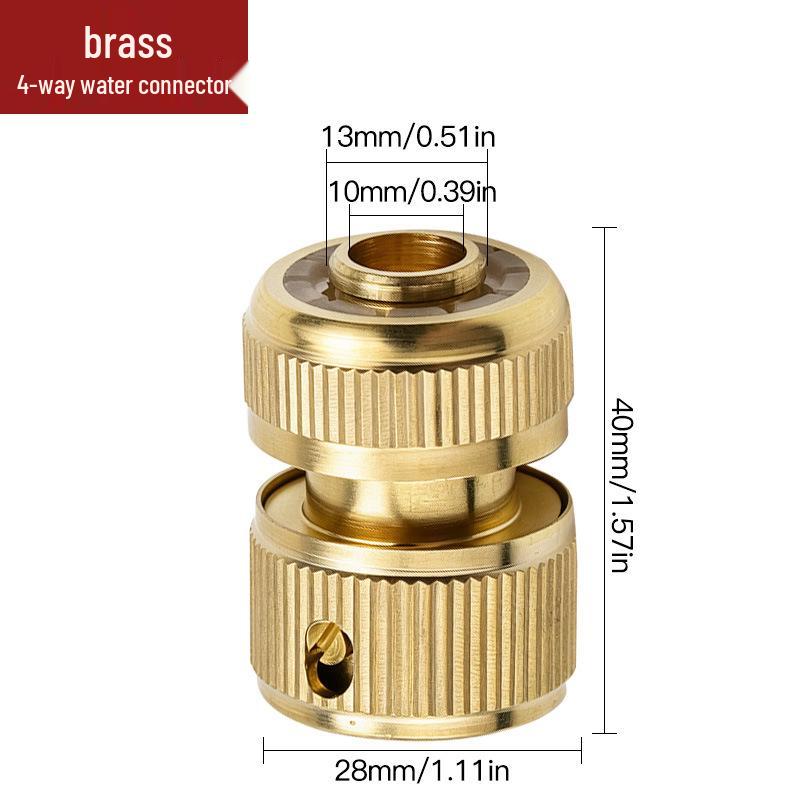 Copper-Plated Water Gun Hose Quick Connector 4-Point Garden Tool