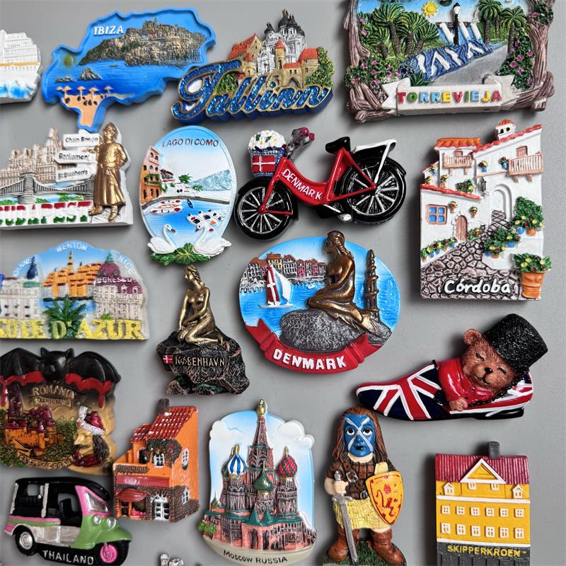 Fridge Magnets Bahamas Ibiza Spain Tallinn Sarlat France Budapest COMO Denmark San Marino London Thailand Romania Russia India