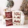 Christmas Pillow Covers 18x18 Set of 4 - Red Black Buffalo Check Plaid Decor - Indoor Outdoor Xmas Throw Pillow Cases for Sofa Couch