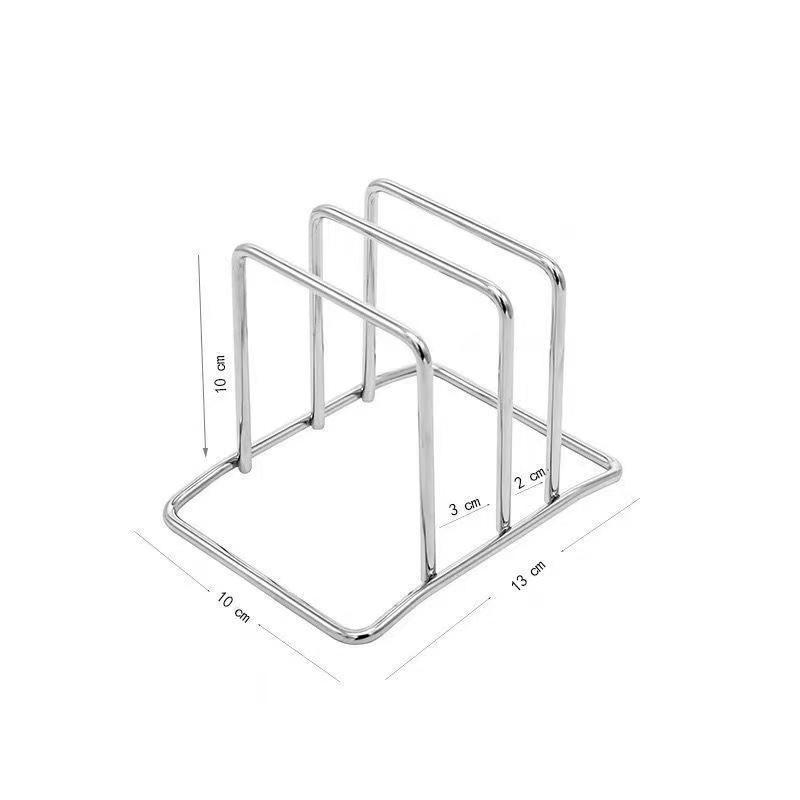 1pc Space-Saving Stainless Steel Pot Lid and Cutting Board Organizer Combo - Heavy-Duty Countertop Rack with Non-Shake Design