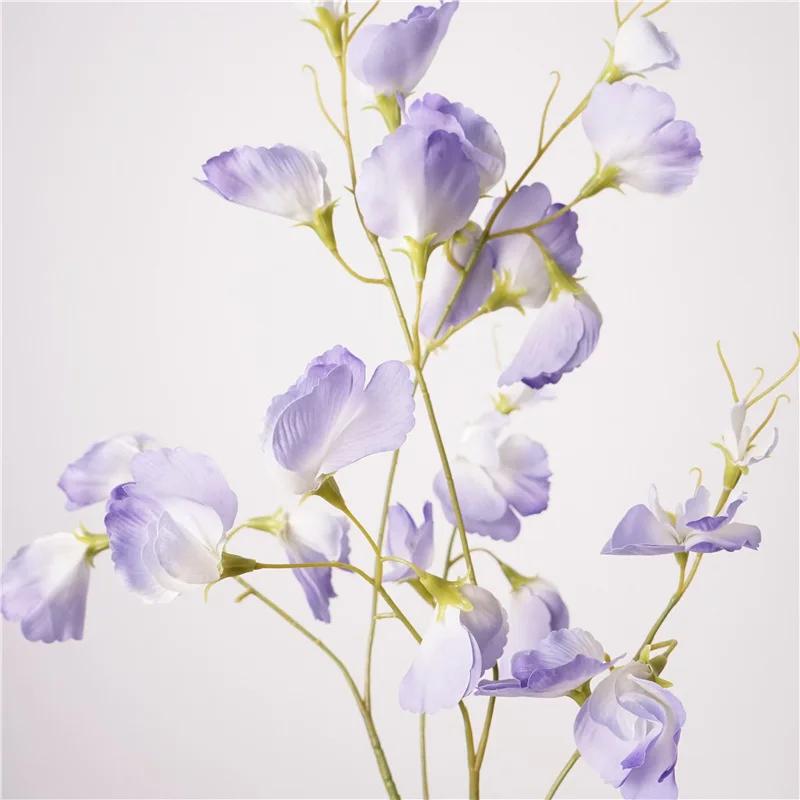 

5Pc/lot Artificial Moisturizing Pea Flower Real Touch Flowers Home Decoration Accessories Wedding Decor Party Floral Arrangement світло-фіолетового кольору