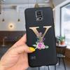 For Samsung Galaxy S5 I9600 Phone Case Flower Initial Alphabet Case For Samsung S5 Neo S 5 G900 G903F SM-G900F Soft Silicon Case
