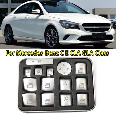14X accesorios para coche, pegatinas de botón de interruptor de ventana para Mercedes Benz C180 C200 C230 C250 2008 2009 2010 2011 2012 2013 2014 2015