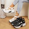 Women's Plus Size Cross-Strap Wedge Sandals - Thick Sole Velcro Roman Style for Summer