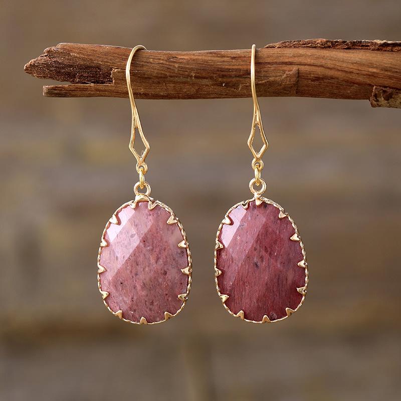 

High quality light luxury natural stone hemming creative ear hook earrings earrings popular jewelry