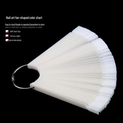 Fan-Shaped Nail Polish Color Chart with 50 Gel Display Tips