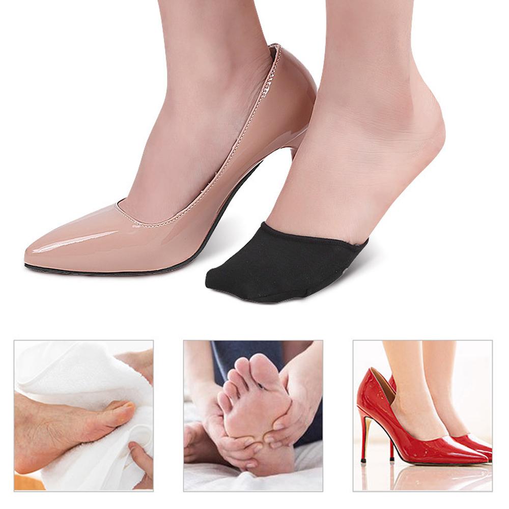 Women's Invisible Toe Cover With Padding Non-Skid Bottom For High Heels Foot Care Liner Socks