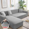 Solid Color Corner Sofa Cover Elastic Thin Fabric Sofa Covers for Living Room Pets L Shape Sofa Need Order 2 Pieces Slipcover