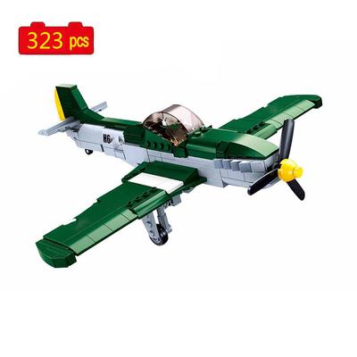 Seria militară WW2 P51D Luptător Pilot Soldat Transportator Avion Armă DIY Model Blocuri de construcție Cărămizi Jucării Cadouri Fără cutie