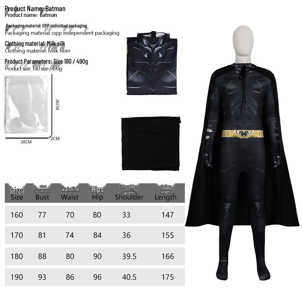 Batman Halloween Cosplay Jumpsuit with Cape