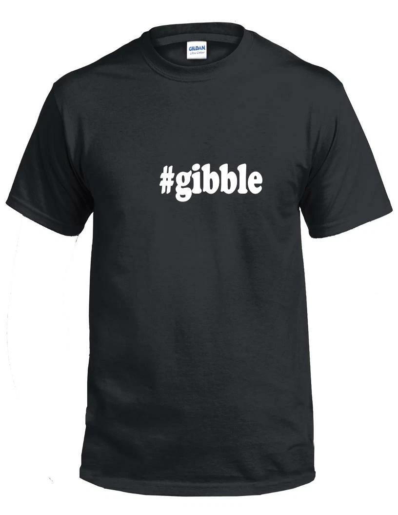 

#gibbie T-Shirt Hashtag gibbie Funny Gift Black White Cotton Tee Shirt S