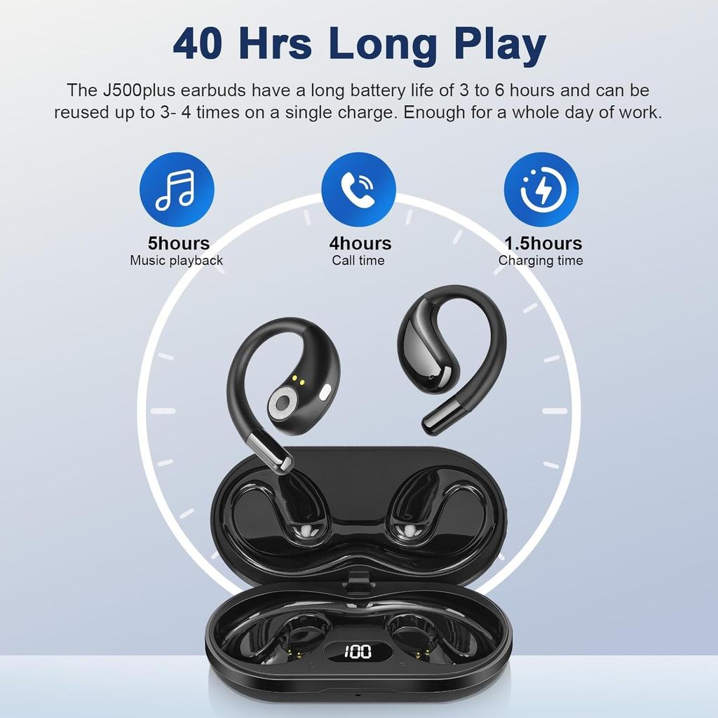AI Translation Earbuds 3-in-1 Translator Earphones 164 Languages & Accents Audifonos Traductores Open Ear Wireless Headphones Fit iOS & Android