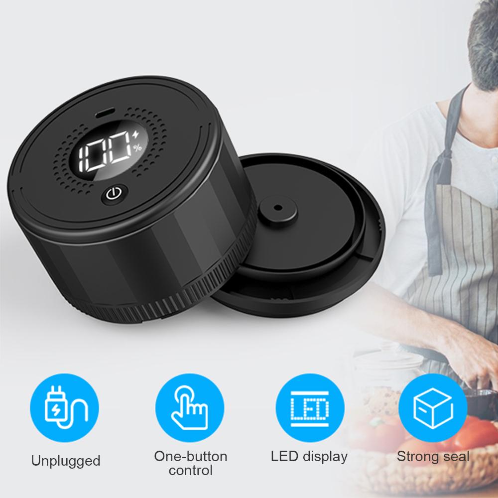 Electric Mason Jar Vacuum Sealing Machine Kit with Wide Mouth Regular Lid and Bottle Opener LED