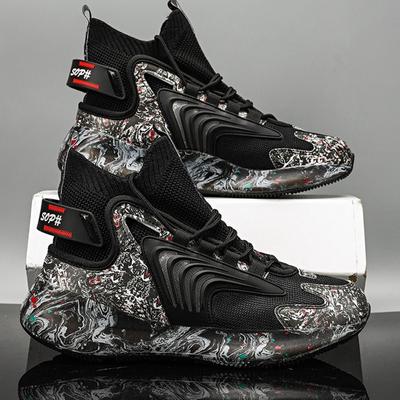 35-47 Unisex Fashion Trend Summer Flying Woven Breathable Large Size High Top Sports Fitness Shoes