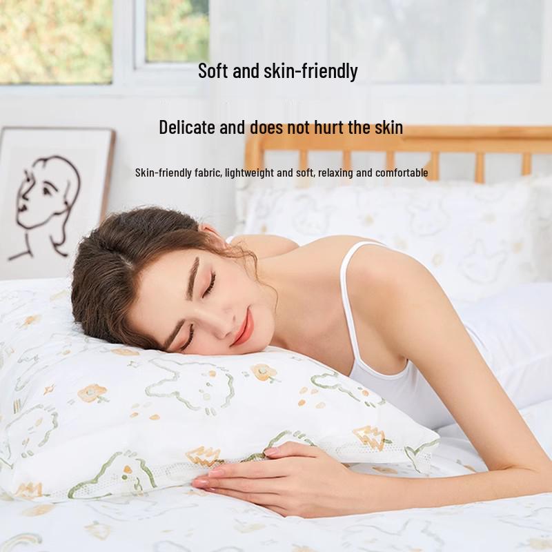 Disposable Four-Piece Bed Set: Bed Sheets, Duvet Covers, Pillowcases, and Quilt Covers - Thick, Anti-Dirty and Portable for Hotels and Travel.